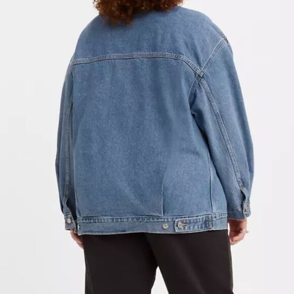 Levi's NWT Sz 1X Light Indigo Plus How About It Baggy Denim Trucker Jean Jacket - Picture 11 of 14